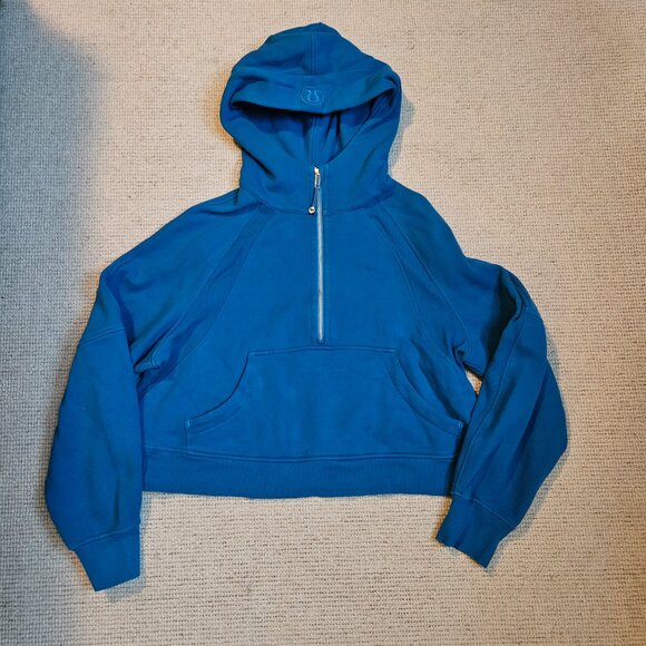 Lululemon Scuba Oversized Half-Zip Hoodie Blue M / L Medium Large Cropped W3DM4S - Picture 1 of 8
